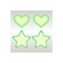 PEEKABOO PASTIES GREEN GLOW IN THE DARK HEARTS AND STARS