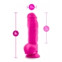 Dildo ar sēkliniekiem 25,4cm rozā - AU NATUREL BOLD BIG BOY