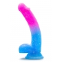 Kahevärviline läikiv dildo munanditega 20cm - AVANT
