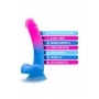 Kahevärviline läikiv dildo munanditega 20cm - AVANT
