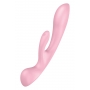 Jänkuvibraator ja massaažiseade 2in1 roosa - Satisfyer triple Oh