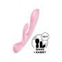 Jänkuvibraator ja massaažiseade 2in1 roosa - Satisfyer triple Oh