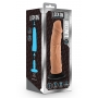 LOCK ON ARGONITE 8 INCH DILDO WITH SUCTION CUP ADAPTER MOCHA