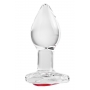 ADAM ET EVE RED HEART GEM GLASS PLUG SMALL