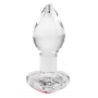 ADAM ET EVE RED HEART GEM GLASS PLUG SMALL