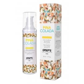 Soojendav massaažiõli Pina Colada aroomi ja maitsega 50 ml - Exsens