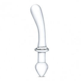 Topelt kõver klaasist dildo/anaaltapp - Glas