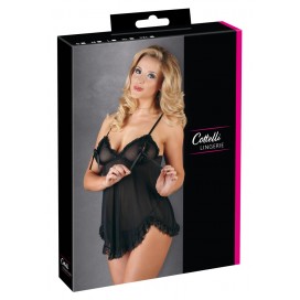 Babydoll naktskrekls ar biksītem melns 2XL - Cottelli