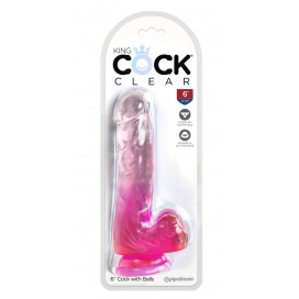 Dildo munanditega 18cm roosa - KING COCK