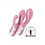 Piepūšams vibrators ar klitora stimulāciju rozā - SATISFYER AIR PUMP BUNNY 2
