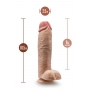 Nahkse värvusega dildo munanditega 25,4 cm - DR. SKIN