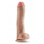 DR. SKIN MR. SAVAGE 11.5 INCH DILDO WITH BALLS BEIGE