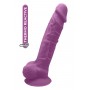 Dubultā blīvuma dildo ar sēkliniekiem 18cm violets - REAL LOVE - Dream Toys