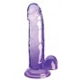 Dildo ar sēkliniekiem 20cm violets - KING COCK