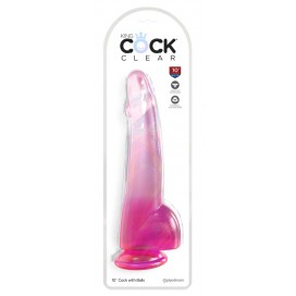 Dildo ar sēkliniekiem 28cm rozā - KING COCK