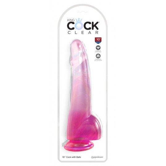 KingCockClear 10 w balls pink