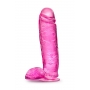 Biezs dildo ar sēkliniekiem 26,7cm Rozā - B YOURS