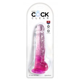 Dildo ar sēkliniekiem 22cm rozā - KING COCK