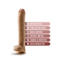 Dildo munanditega 35,5 cm tume nahavärv - DR. SKIN