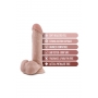 Dildo munanditega 20cm nahavärvi - DR. SKIN