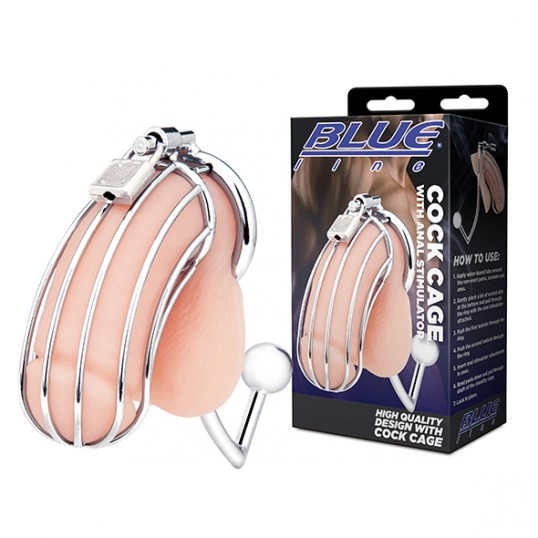 Blueline - Cock Cage With Anal Stimulator