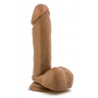 Dildo ar sēkliniekiem 20cm tumša miesas krāsa - DR. SKIN