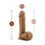 Dildo ar sēkliniekiem 20cm tumša miesas krāsa - DR. SKIN