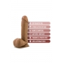 Dildo ar sēkliniekiem 20cm tumša miesas krāsa - DR. SKIN
