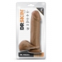 Dildo ar sēkliniekiem 20cm tumša miesas krāsa - DR. SKIN