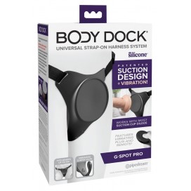 Mugav strap-on rihm sisemise dildoga ja vibratsiooniga alusega iminapale - Body Dock Elite