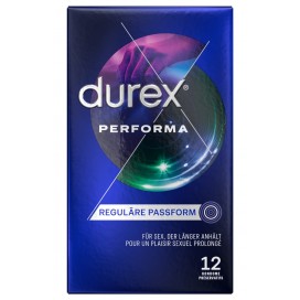 Prezervatīvi ar ejekulāciju aizkavējošu gelu 12 gab - Durex Performa