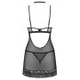 Black chemise with thongs and choker XS/S - Obsessive Donarella