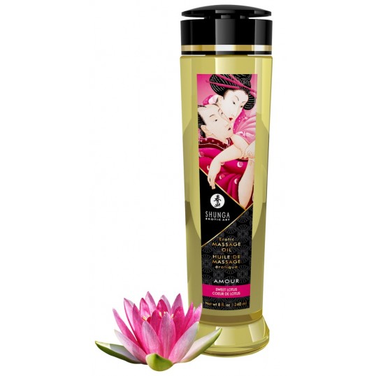 Massage oil with a sweet lotus scent 240 ml - Shunga