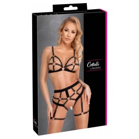 Atvērts apakšveļas komplekts/Ķermeņa siksnas S - Cottelli LINGERIE