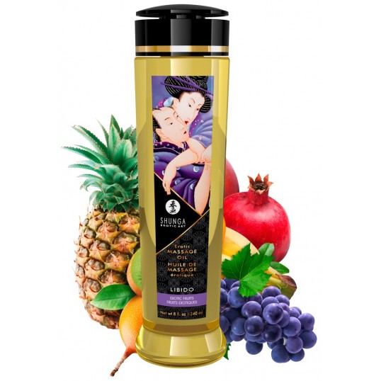 Massage oil with an exotic fruits scent 240 ml - Shunga