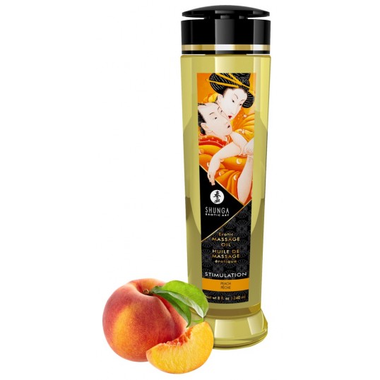 Erotiska masāžas eļļa ar persika aromātu 240 ml - Shunga