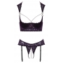 Violets atvērts apakšveļas komplekts ar pērlīšu detaļām 85B/L - Cottelli LINGERIE