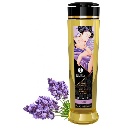 Massage oil with a lavender scent 240 ml - Shunga