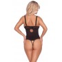 Must pitsdetailidega body ja avatud jalgevahe M - Cottelli LINGERIE