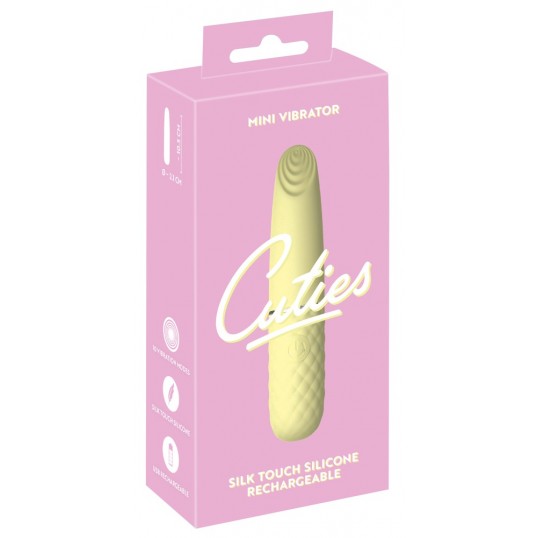 Mini vibrators ar stimulējošu tekstūru dzeltens - cuties