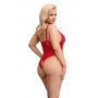 Sarkans mežģīņu bodijs ar atvērtu kājstarpi 4XL - COTTELLI Curves 