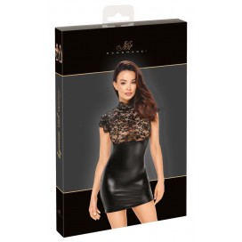 Melna mini kleita ar mežģīņu augšdaļu XL - Noir