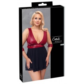 Babydoll kleitiņa ar roku saitēm melna un sarkana 2 XL - COTTELLI