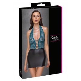 Kaheosaline must ja roheline kleit M - COTTELLI Lingerie