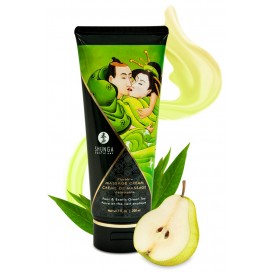 Massage cream with pear and green tea flavour 200 ml - Shunga