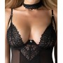 Black Basque with thongs and choker XL/2XL - Obsessive Donarella