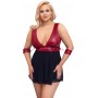 Babydoll kleit must ja punane 3XL - COTTELLI