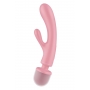 Jänesevibraator ja massaažiseade roosa - SATISFYER TRIPLE LOVER
