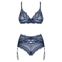 Blue suspender set XS/S - Obsessive Nightly Blue