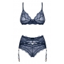 Blue suspender set XS/S - Obsessive Nightly Blue